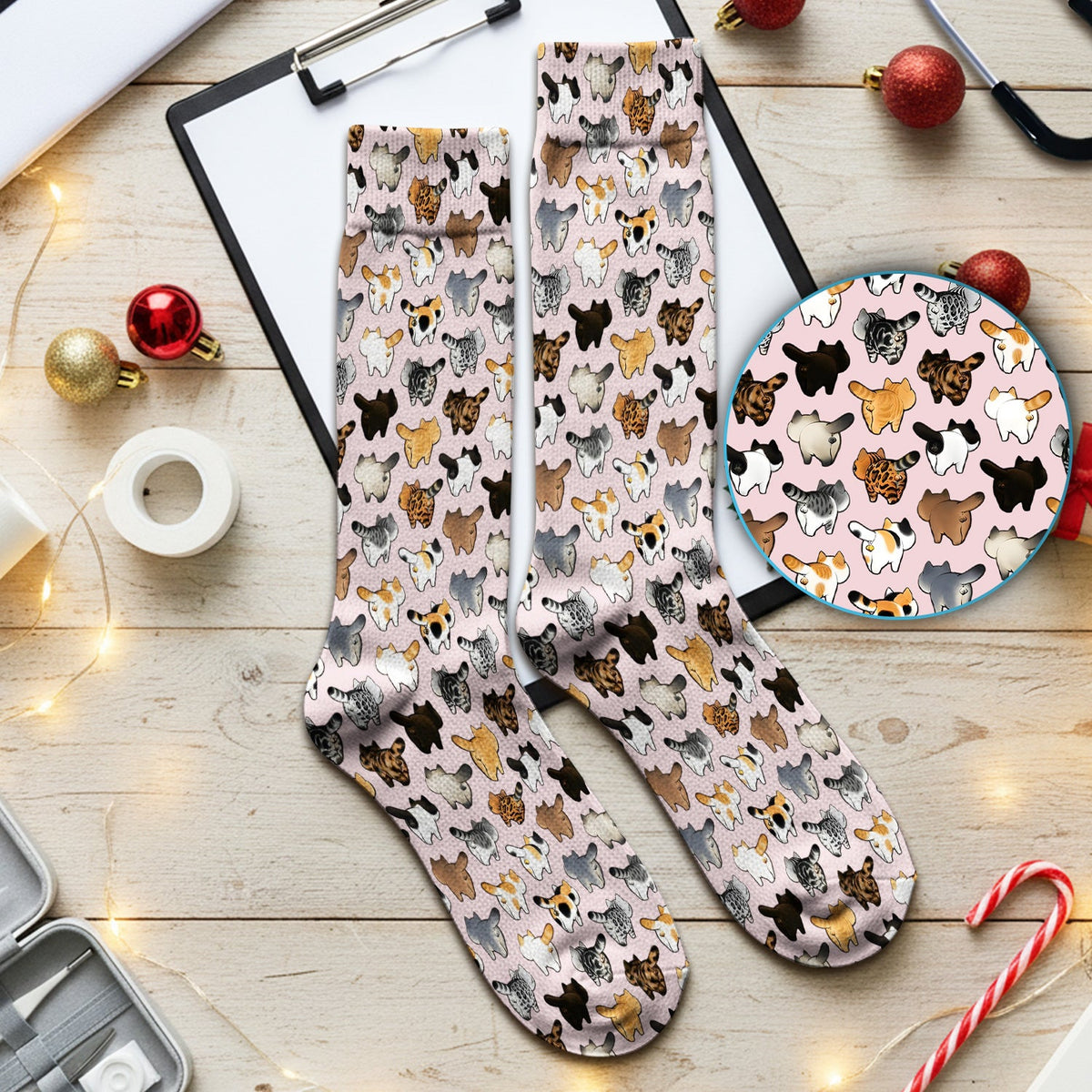 Cat Butt Nurse Socks