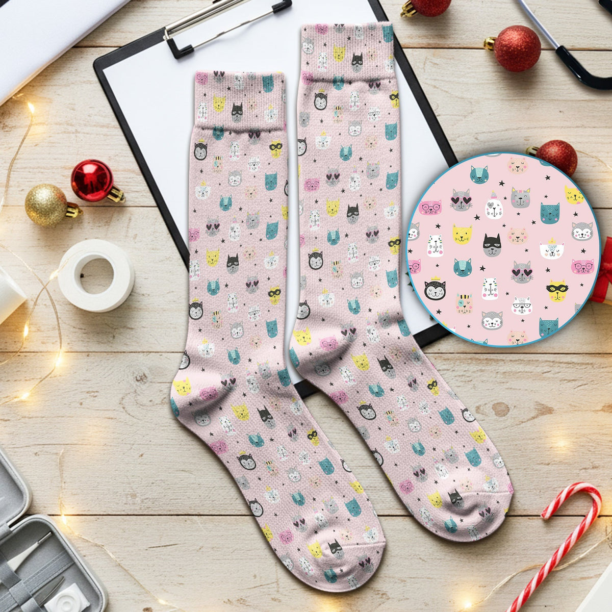Colorful Cat Nurse Socks