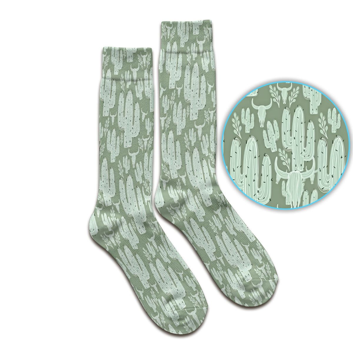 Desert Cactus Skull Nurse Socks