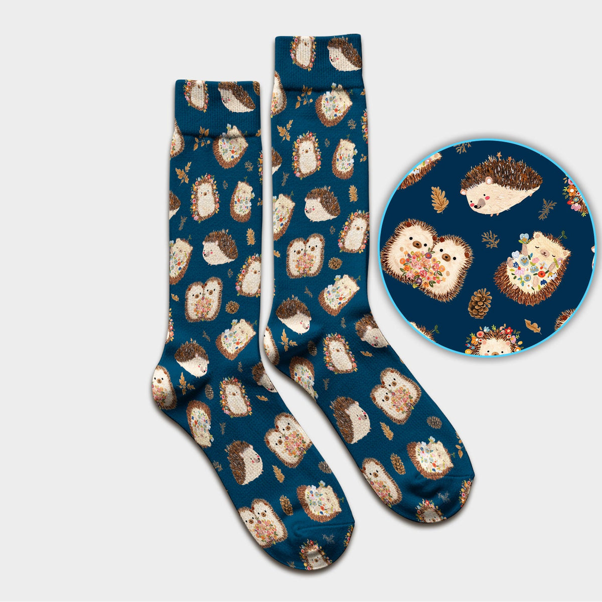 Hedgehog Floral Nurse Socks