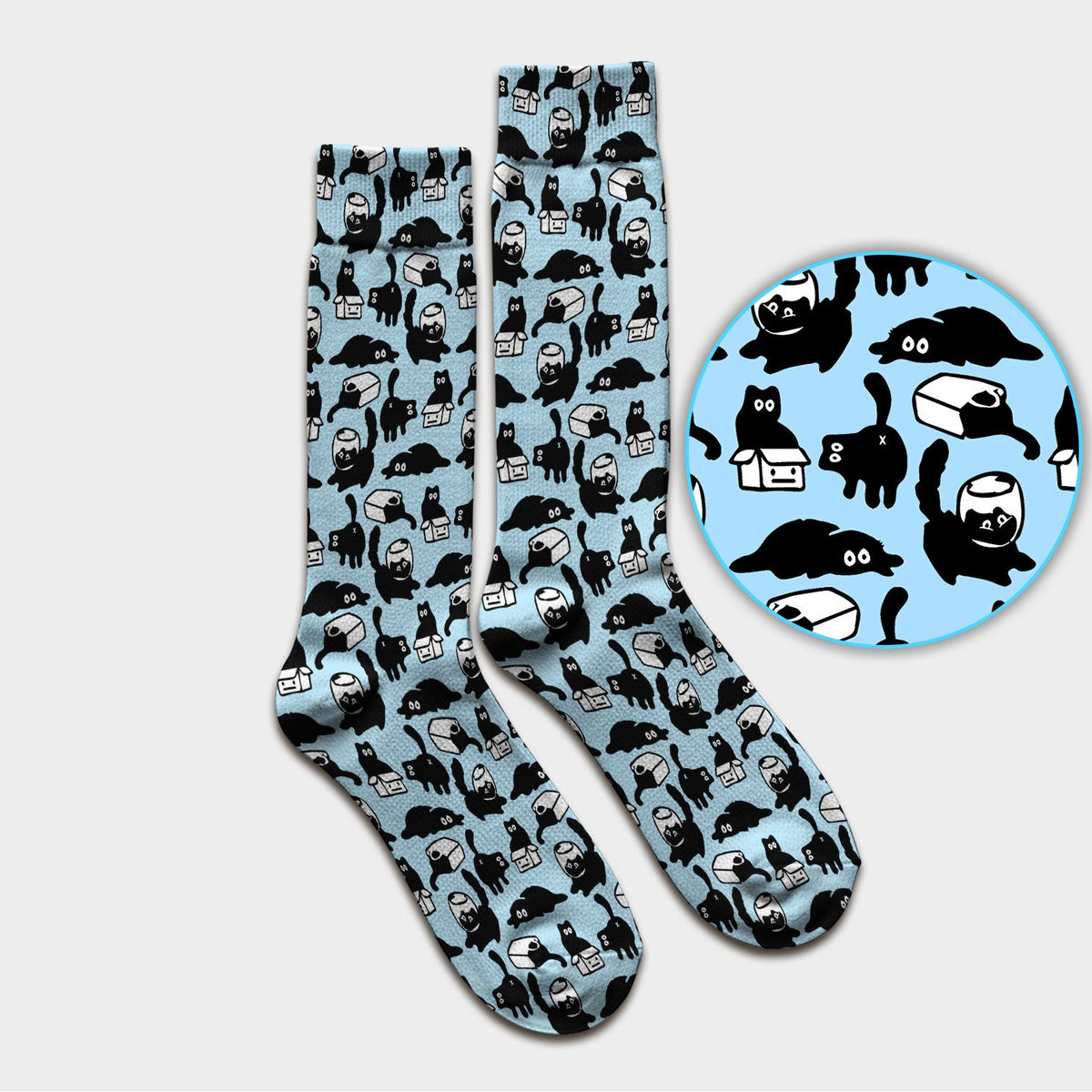 Dark Playful Cat Nurse Socks