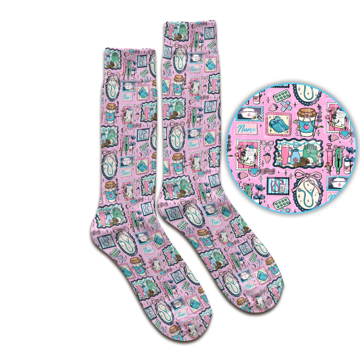 Stethoscope Syringe Frame Nurse Socks