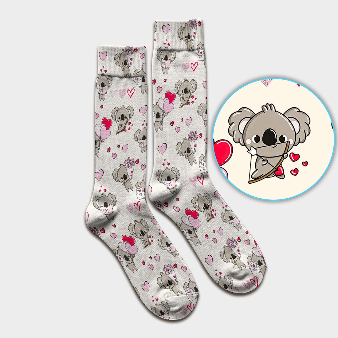 Valentine Koala Holding Flowers Nurse Socks