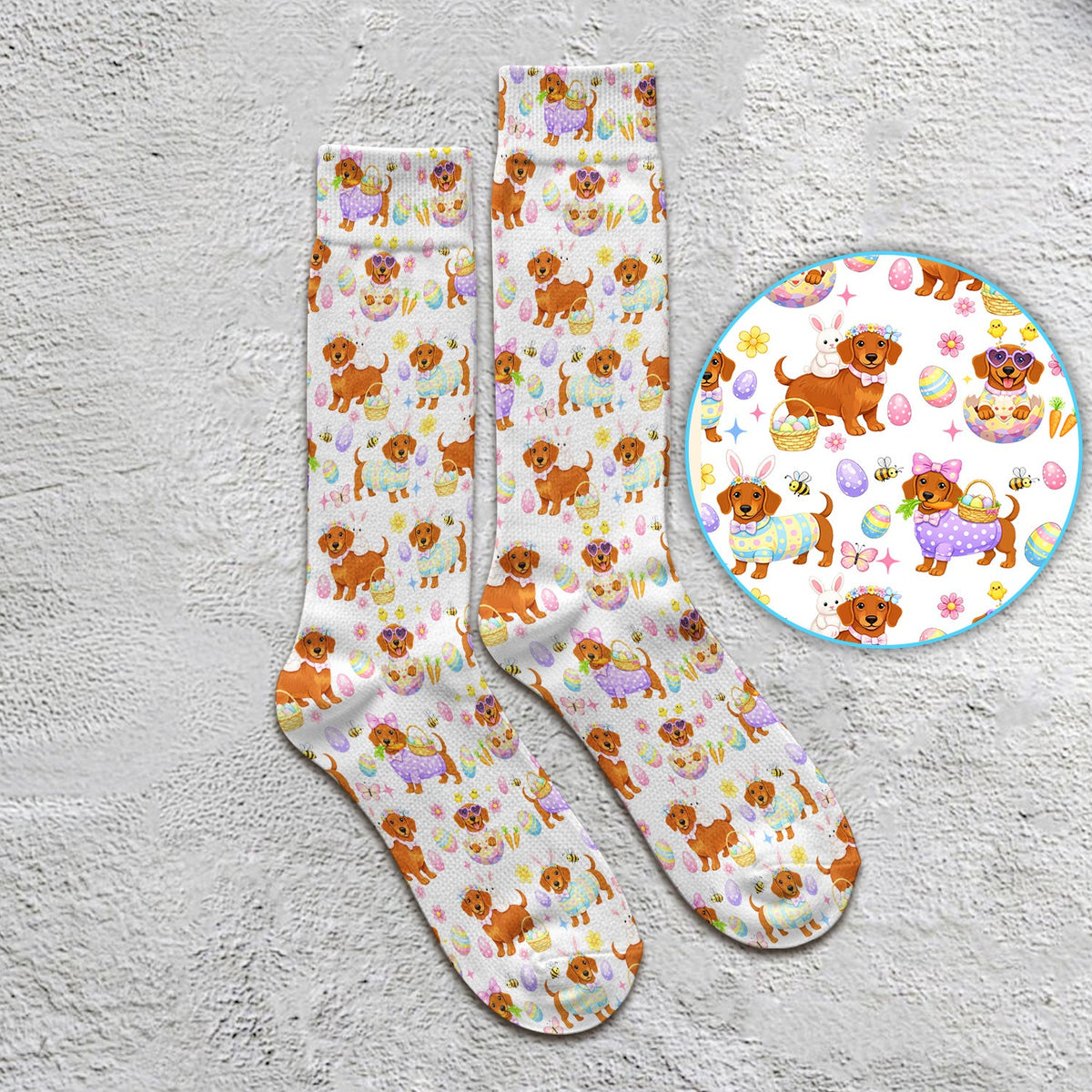 Easter Dachshund Nurse Socks