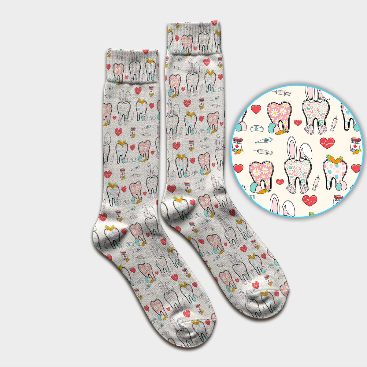 Easter Bunny Dentist Nurse Socks