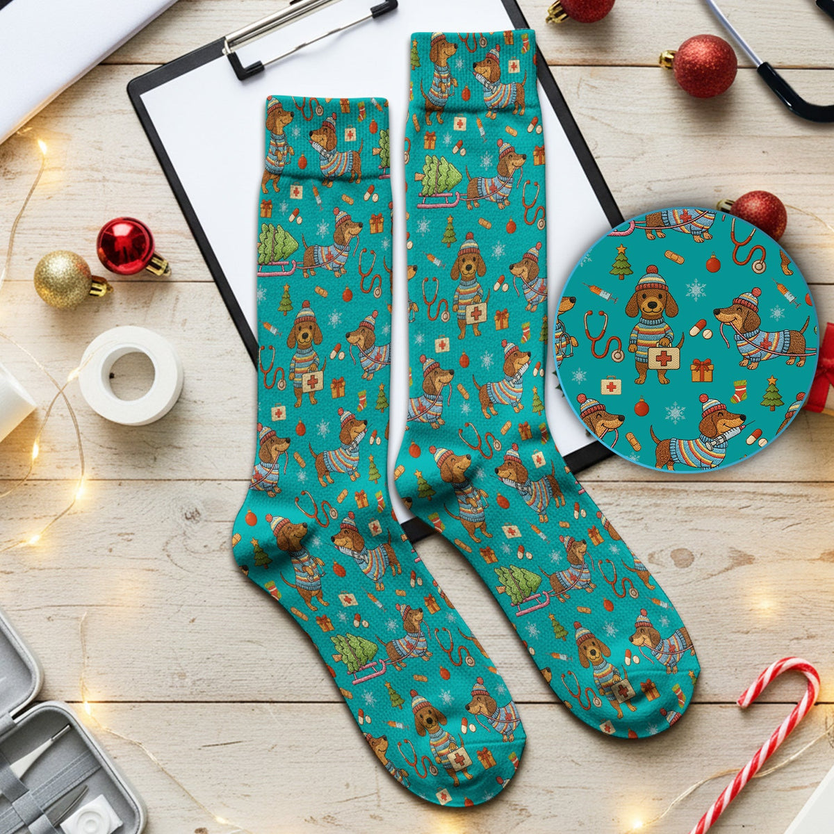 Dachshund 3D Knit Nurse Socks