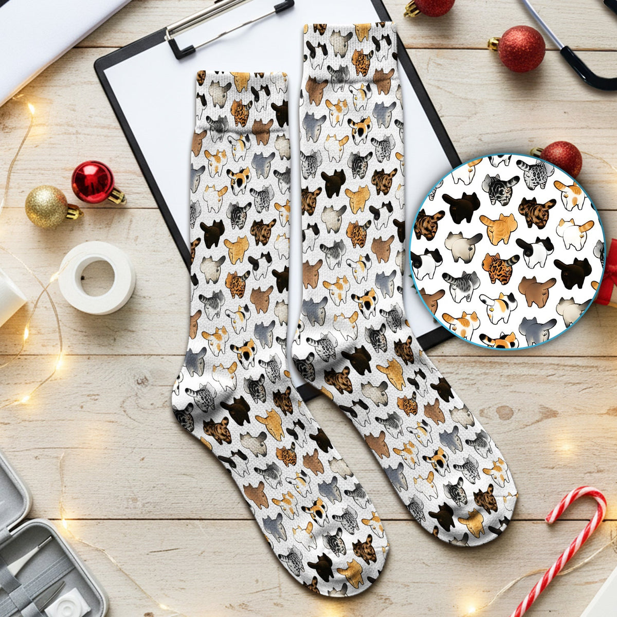 Cat Butt Nurse Socks