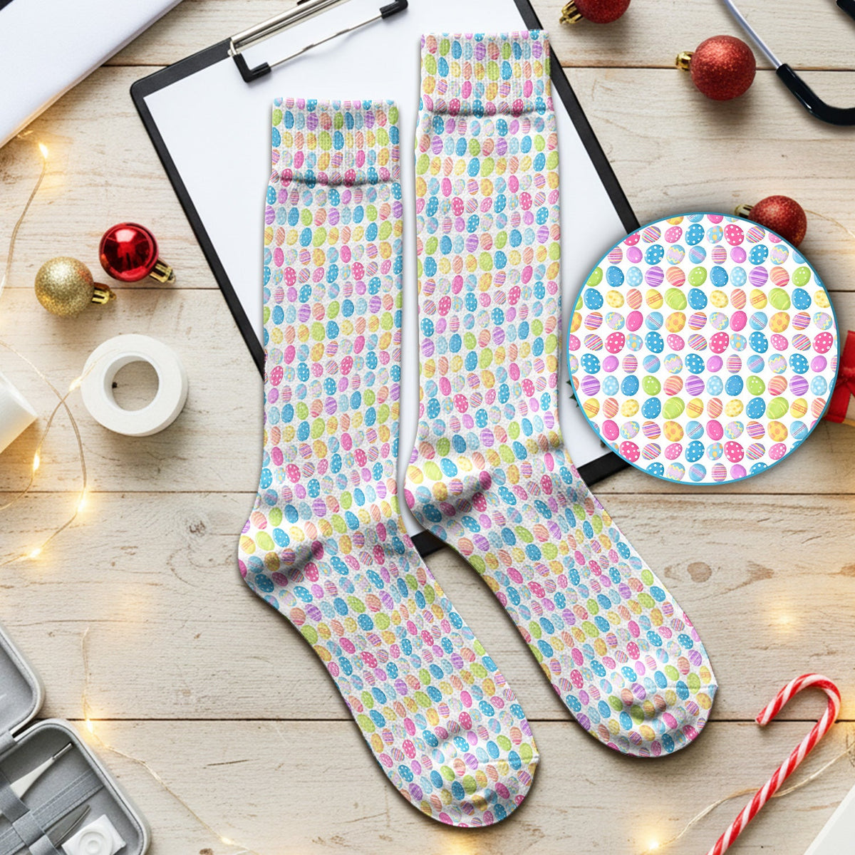 Colorful Easter Eggs Nurse Socks