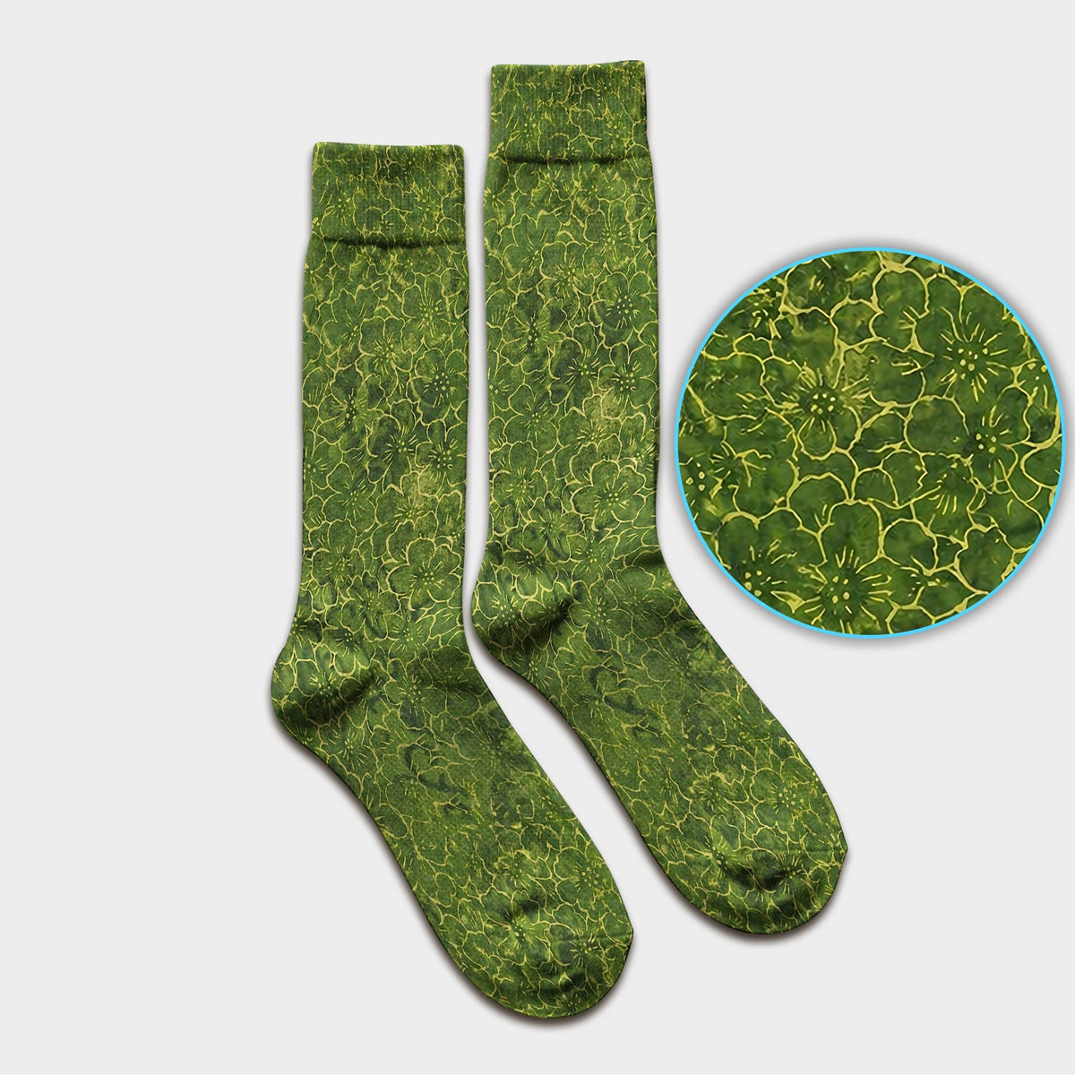 Green Floral Blossom Nurse Socks