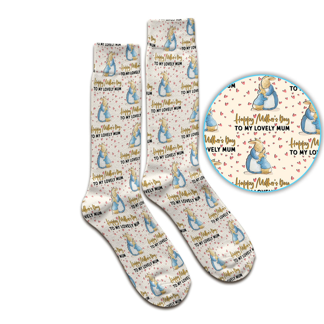 Mothers Day Bunny Love Nurse Socks