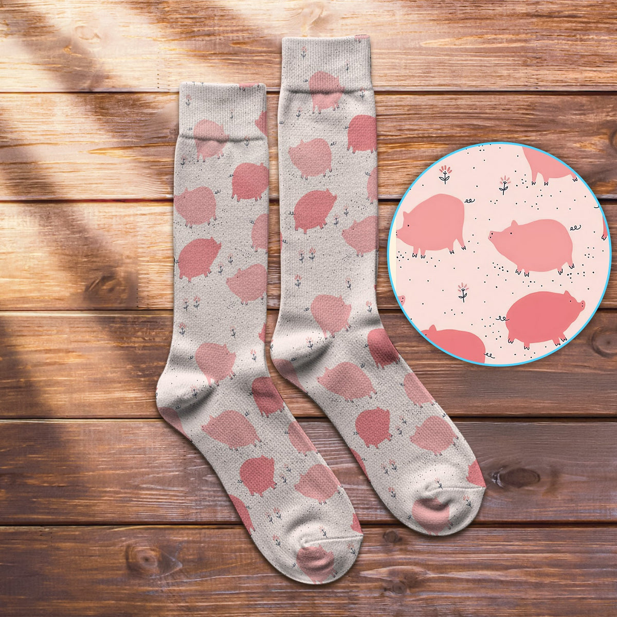 Pink Pig Farm Nurse Socks