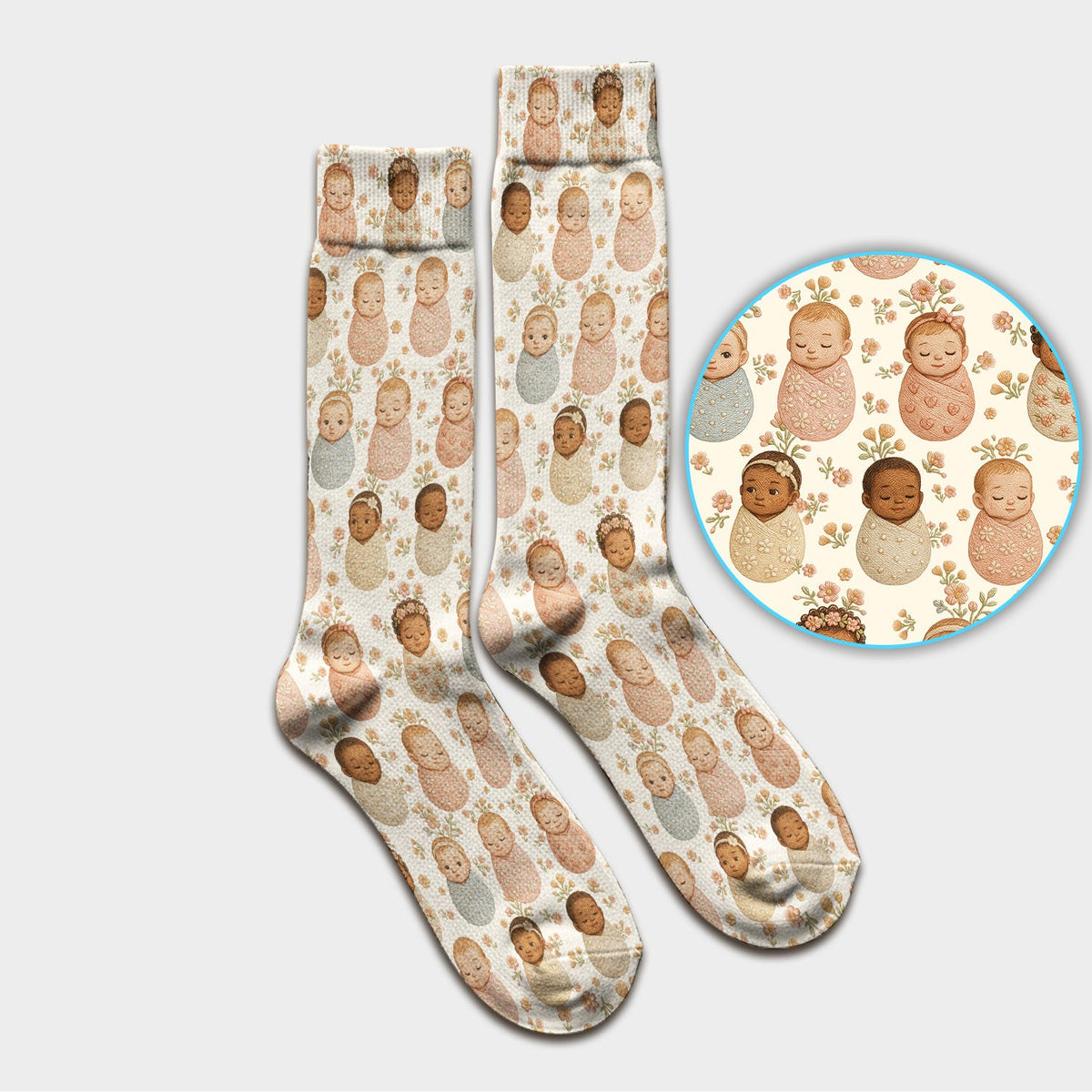 Sweet Newborn Baby Floral Nurse Socks
