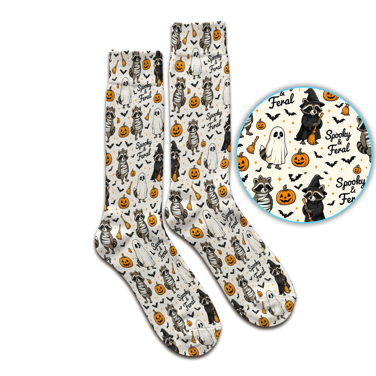 Spooky Feral Halloween Raccoon Nurse Socks