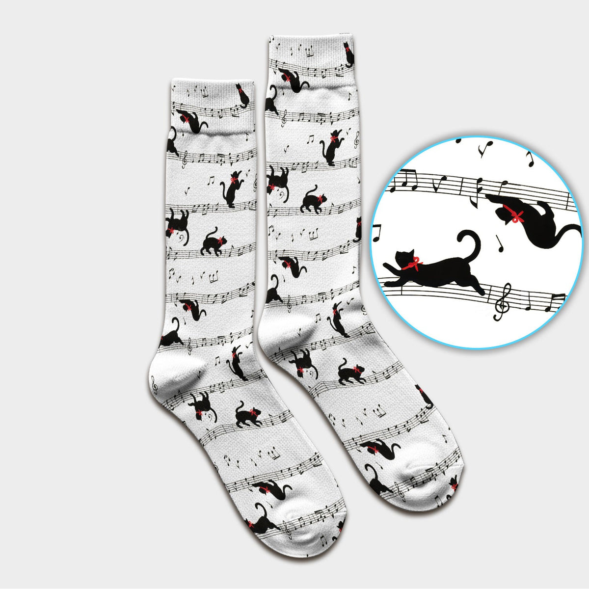 Dancing Black Cat Music Nurse Socks
