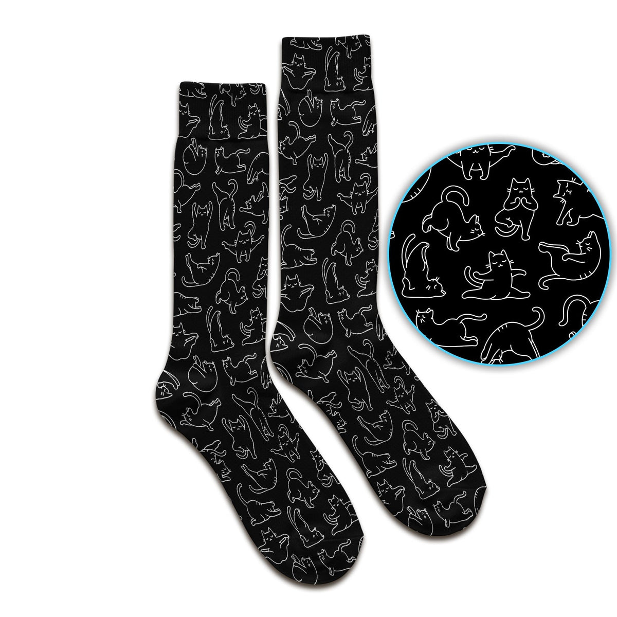 Cat Outline Playing Nurse Socks