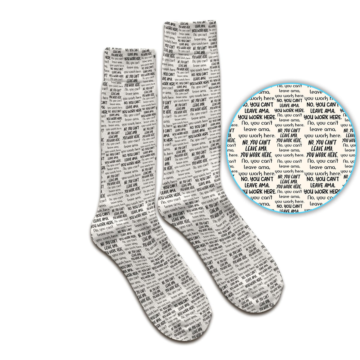 Repeating Work Quote Nurse Socks