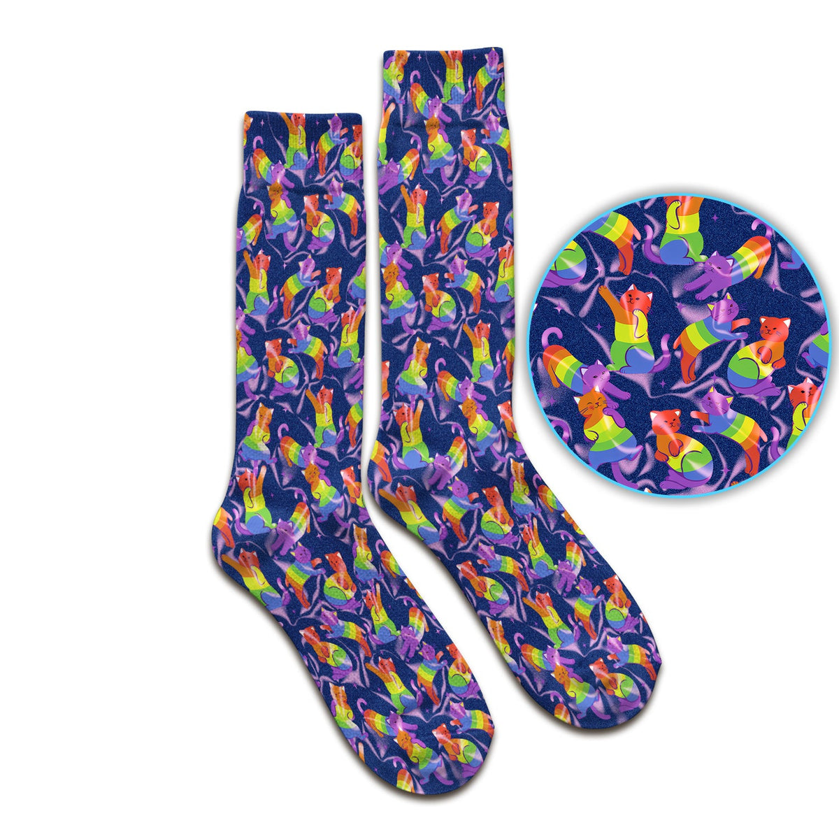 Rainbow Pride Cat Nurse Socks