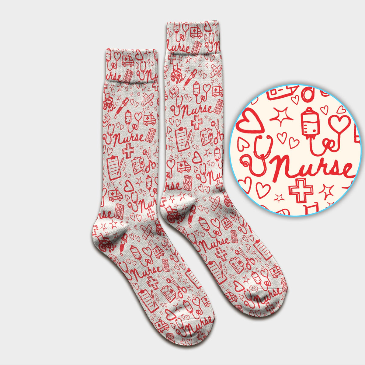Heart Medical Nurse Socks