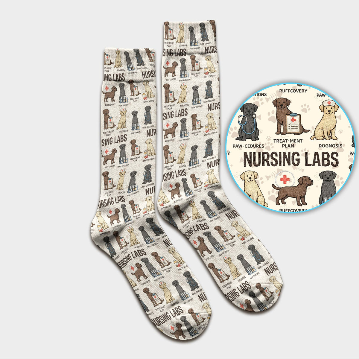 Lab Dog Nurse Socks