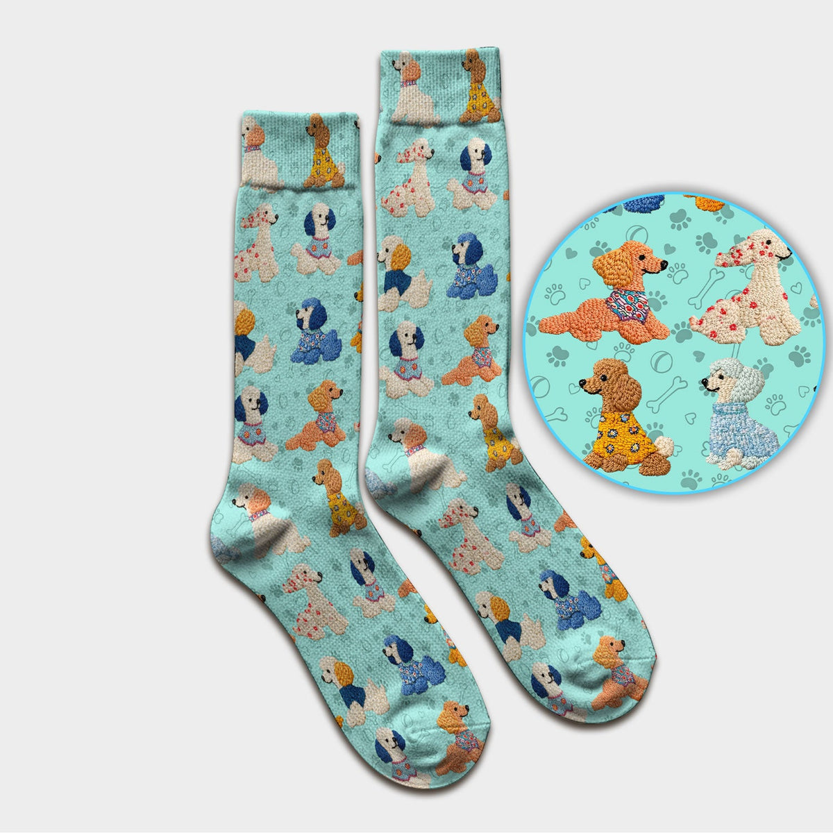 Colorful Poodle Nurse Socks