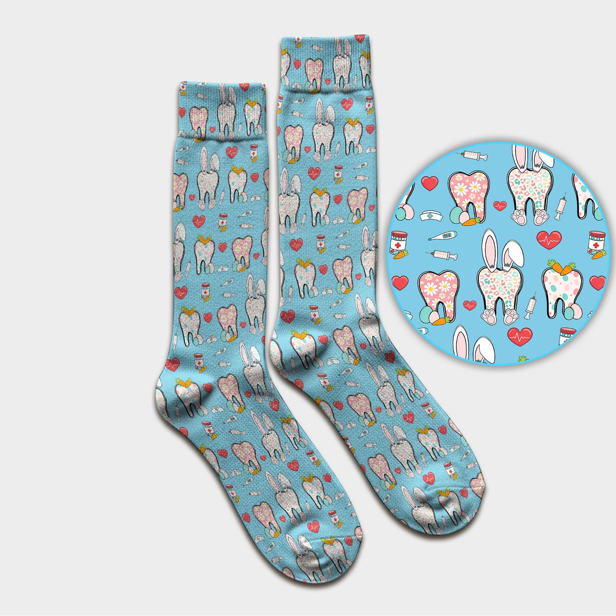 Easter Bunny Dentist Nurse Socks