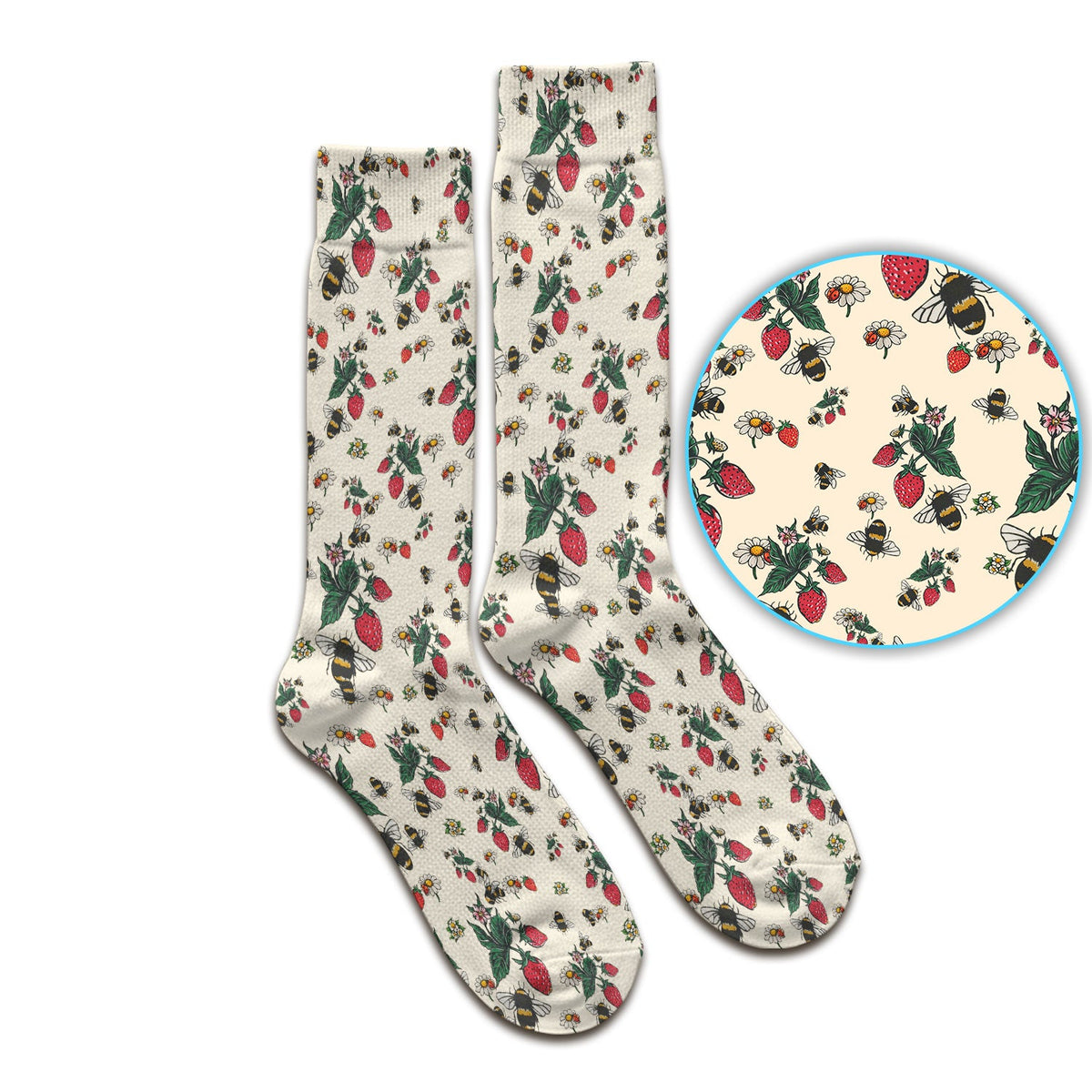 Strawberry Bee Daisy Nurse Socks
