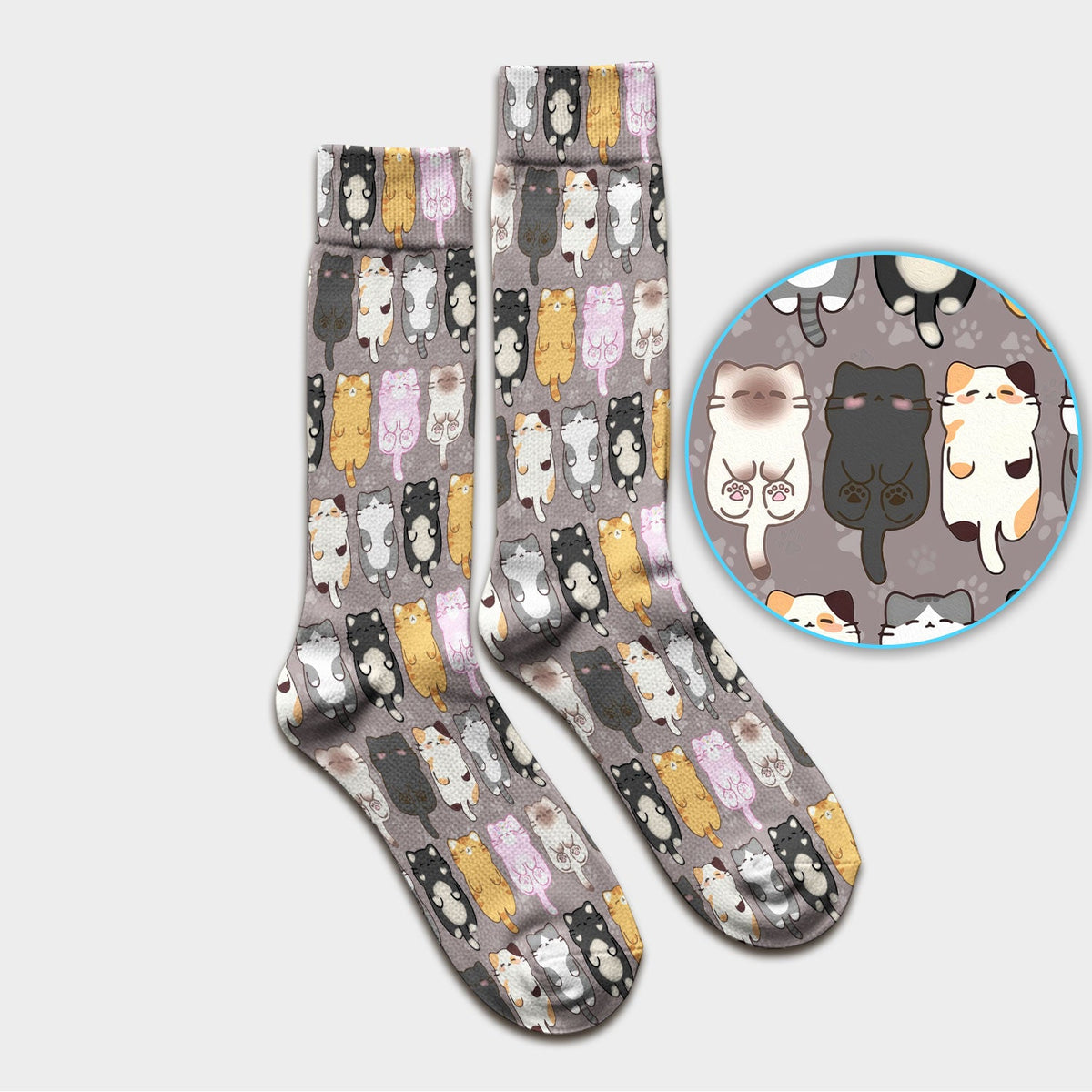 Cartoon Cats All Over Nurse Socks