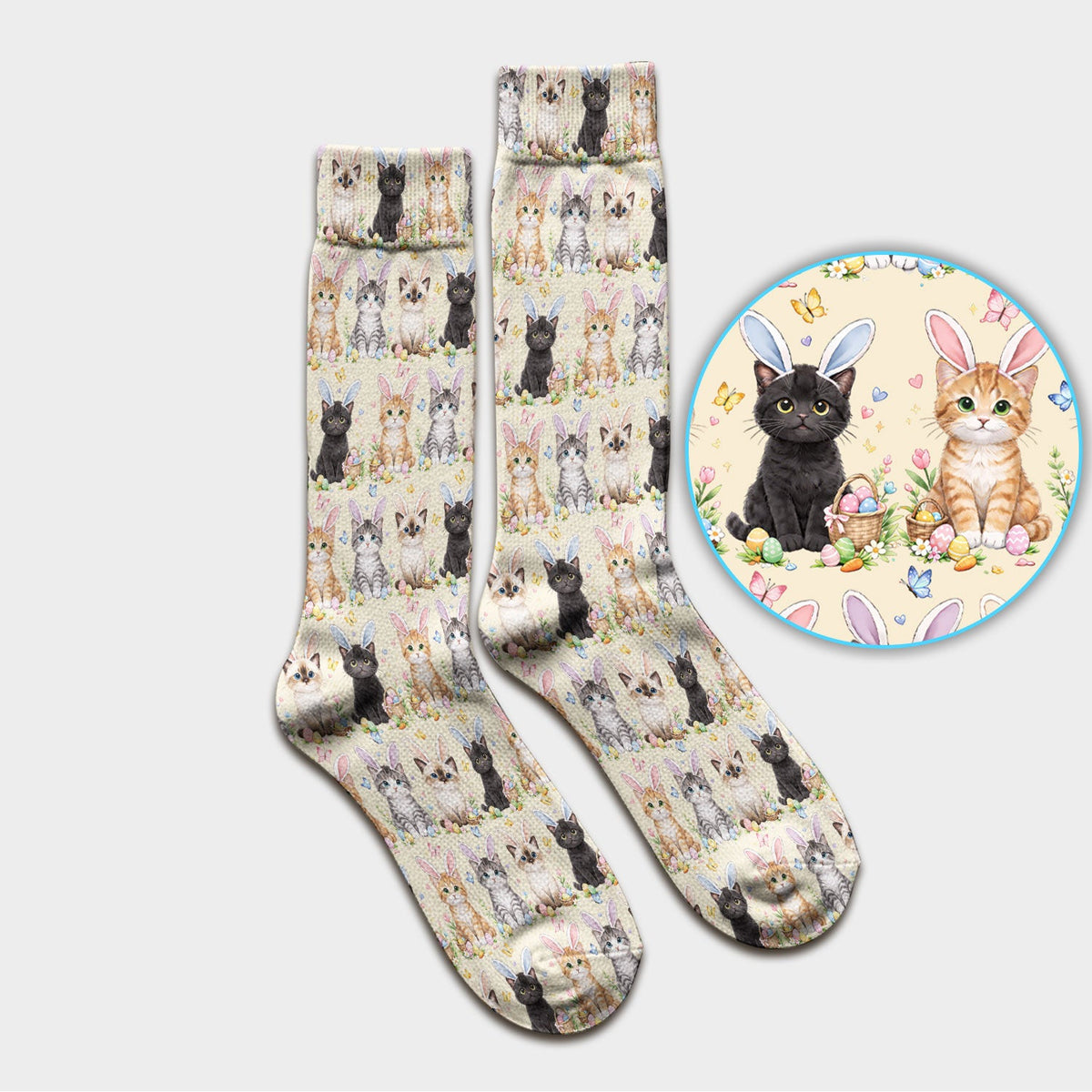 Kitten Bunny Ears Nurse Socks - Easter Gift