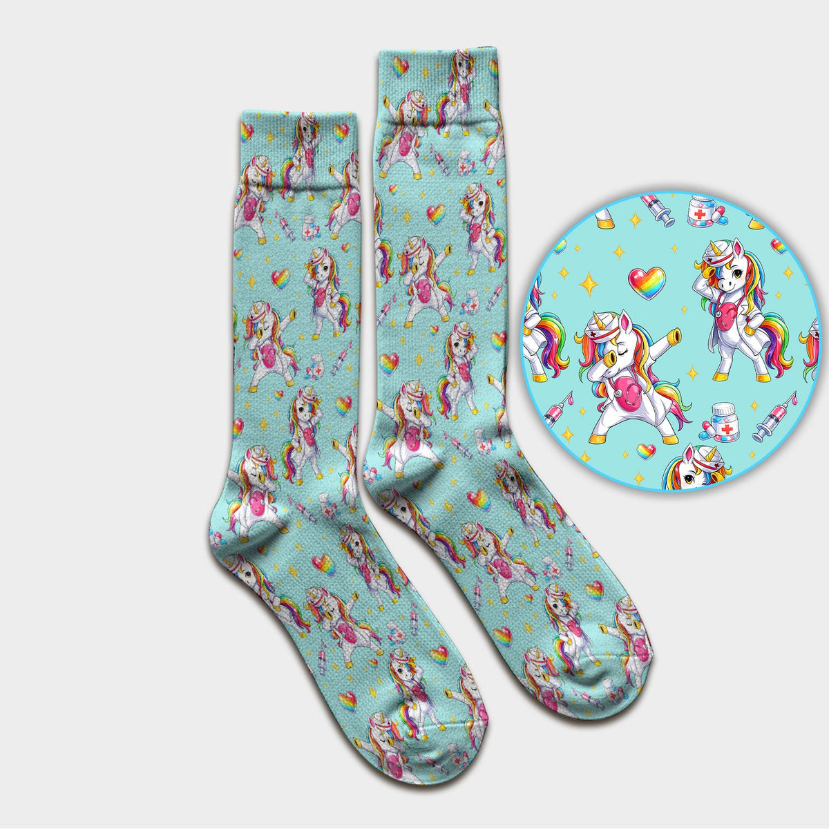 Nurse Unicorn Rainbow Socks