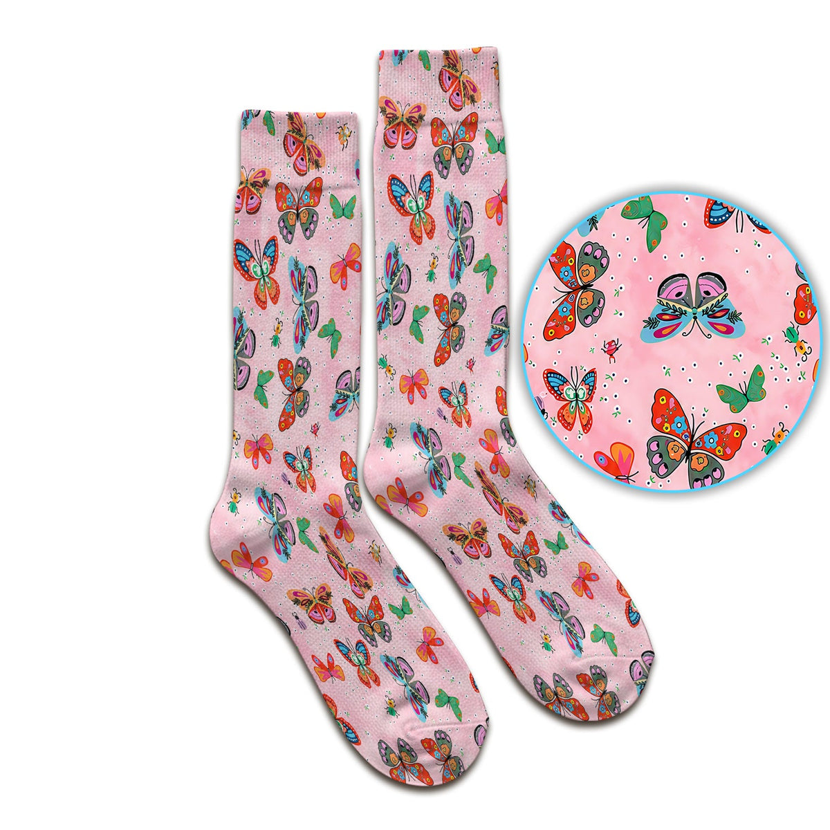 Colorful Butterfly Garden Nurse Socks