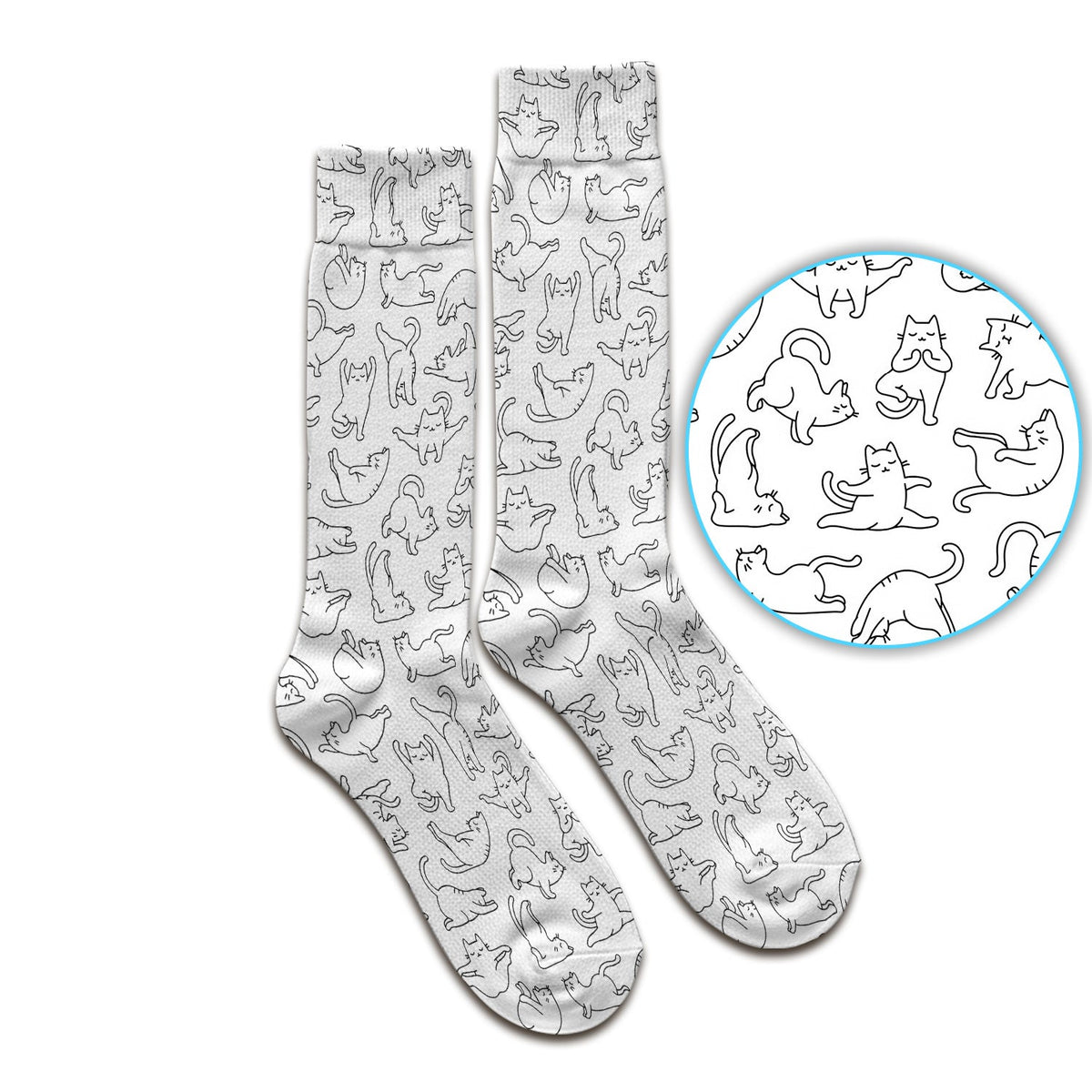 Cat Outline Playing Nurse Socks