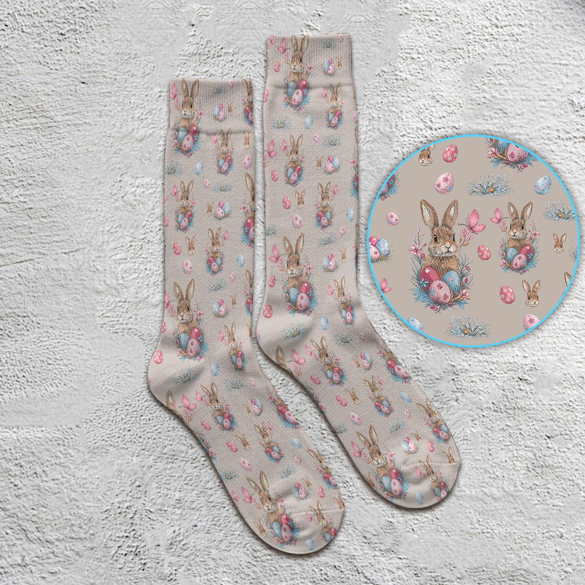 Pastel Easter Bunny Nest Nurse Socks