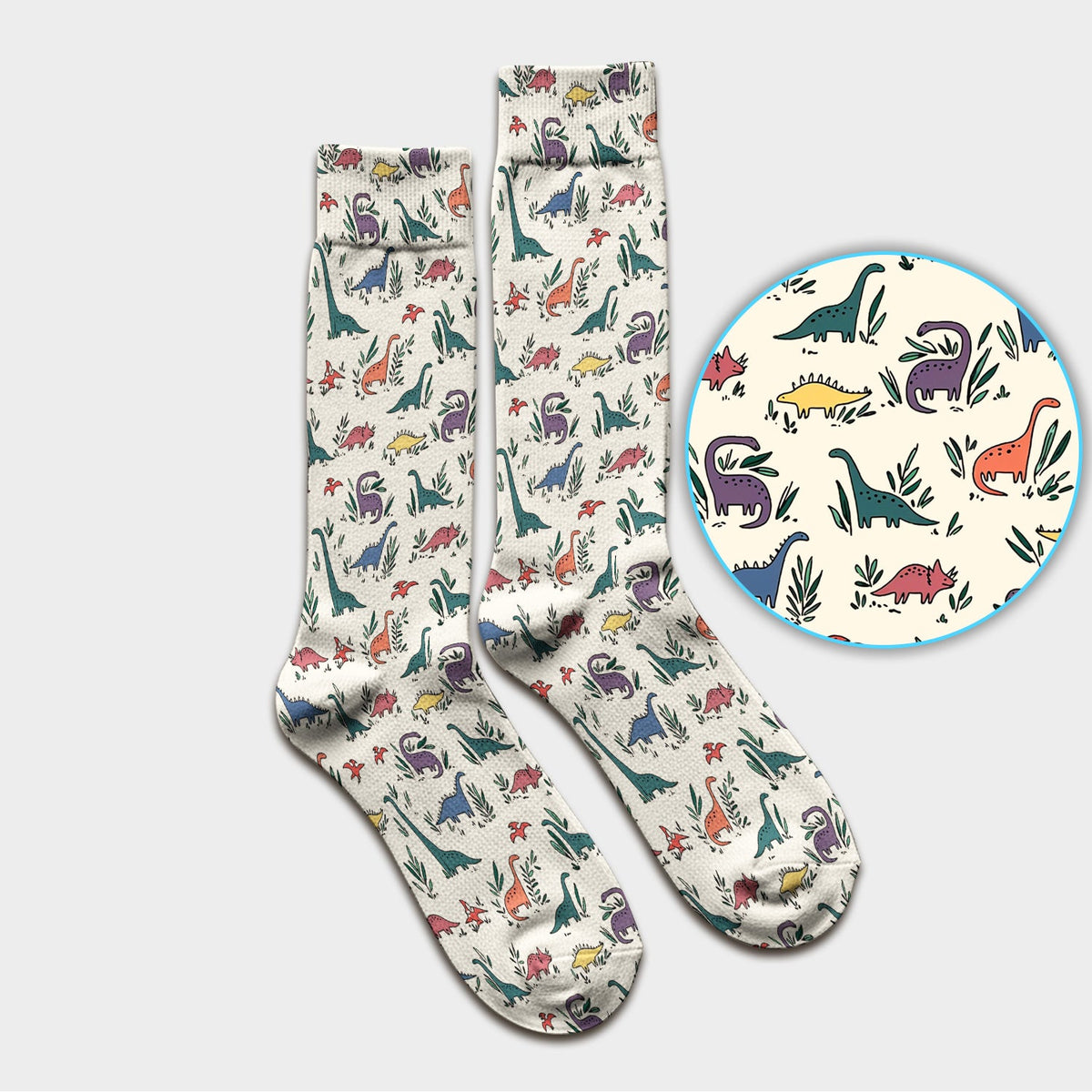 Dinosaur Leafy Garden Nurse Socks