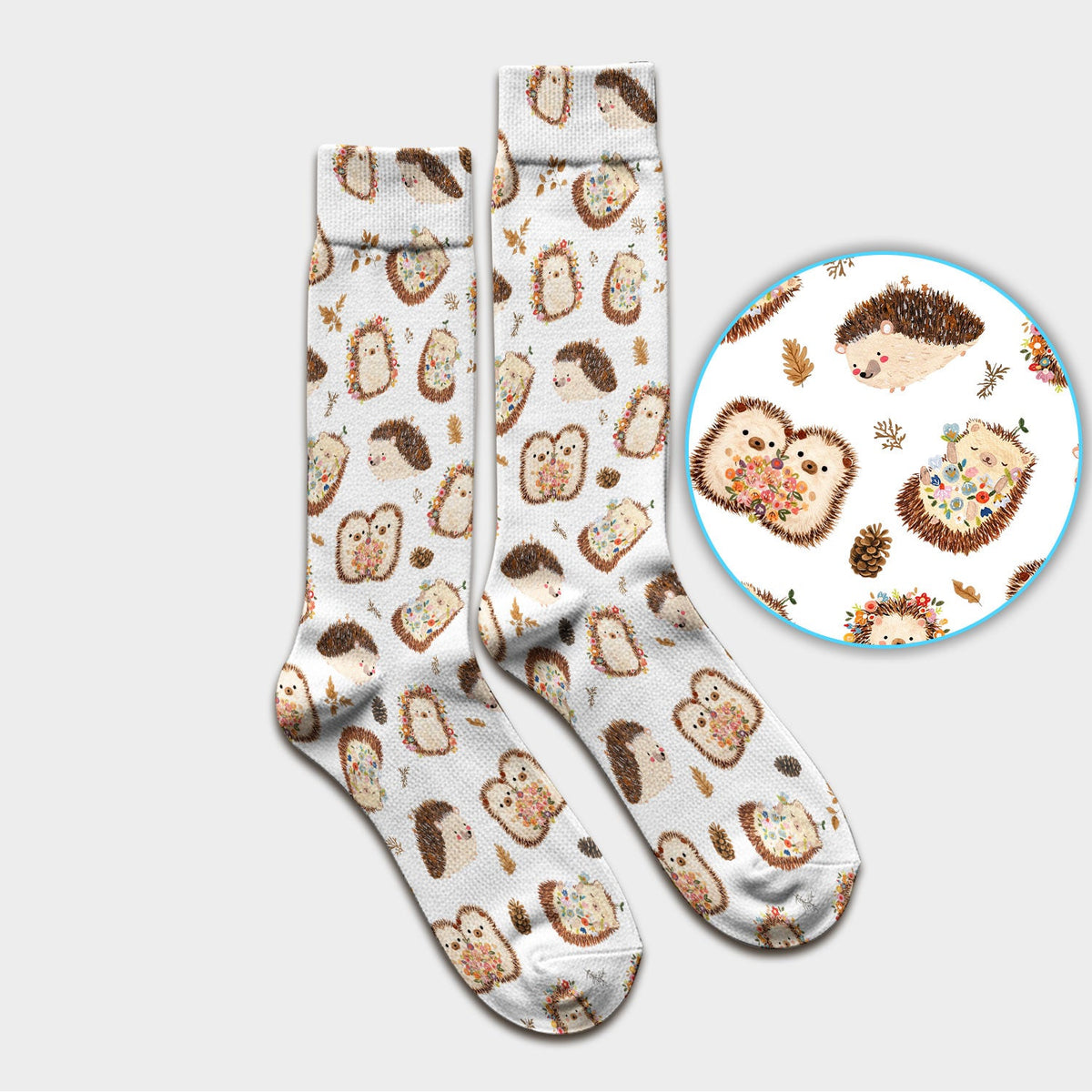 Hedgehog Floral Nurse Socks