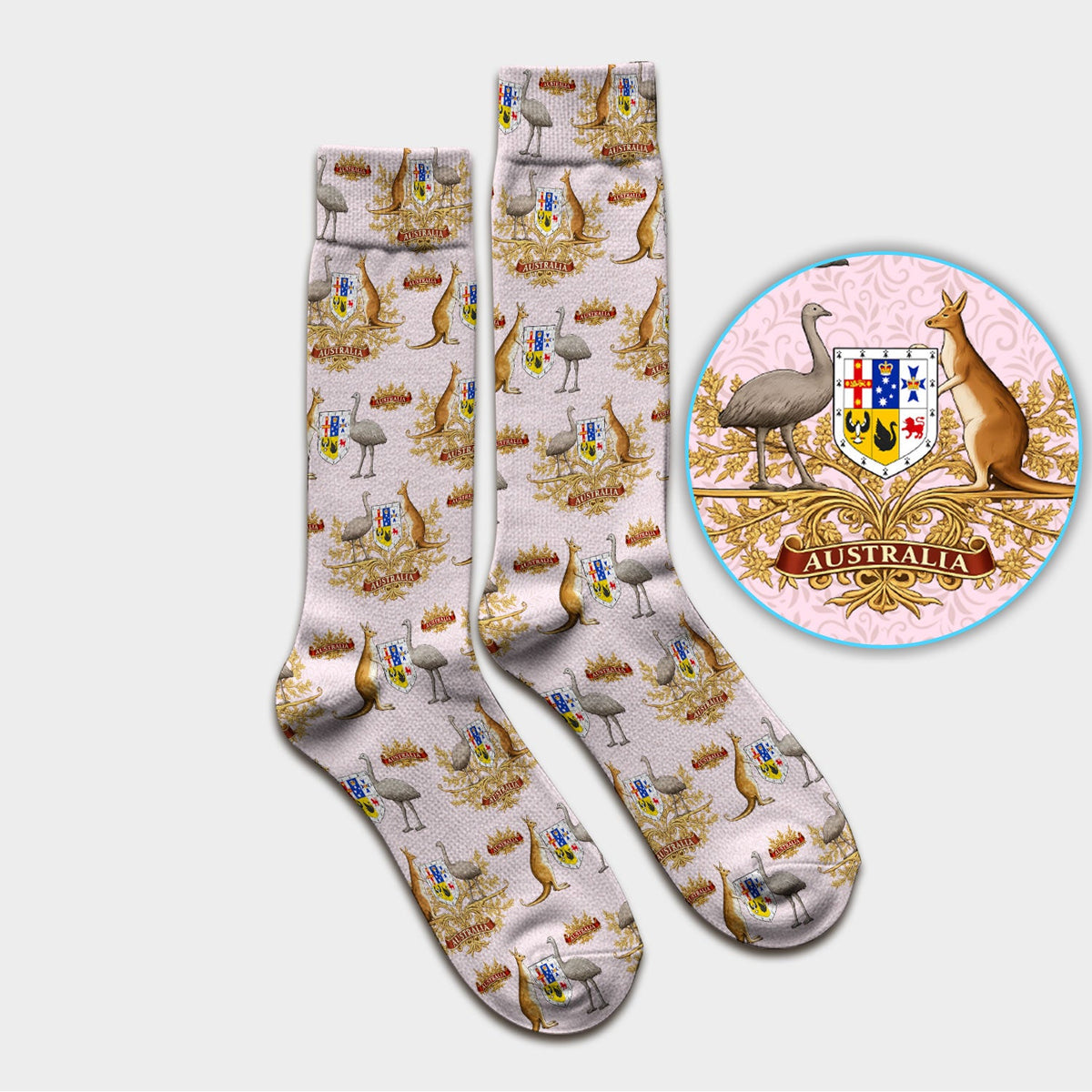 Australian Kangaroo Emu Crest Nurse Socks
