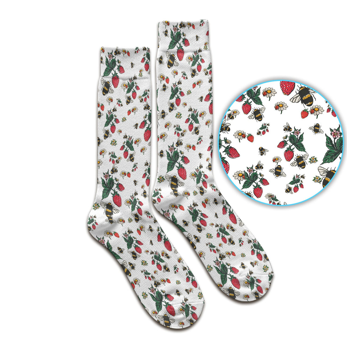 Strawberry Bee Daisy Nurse Socks