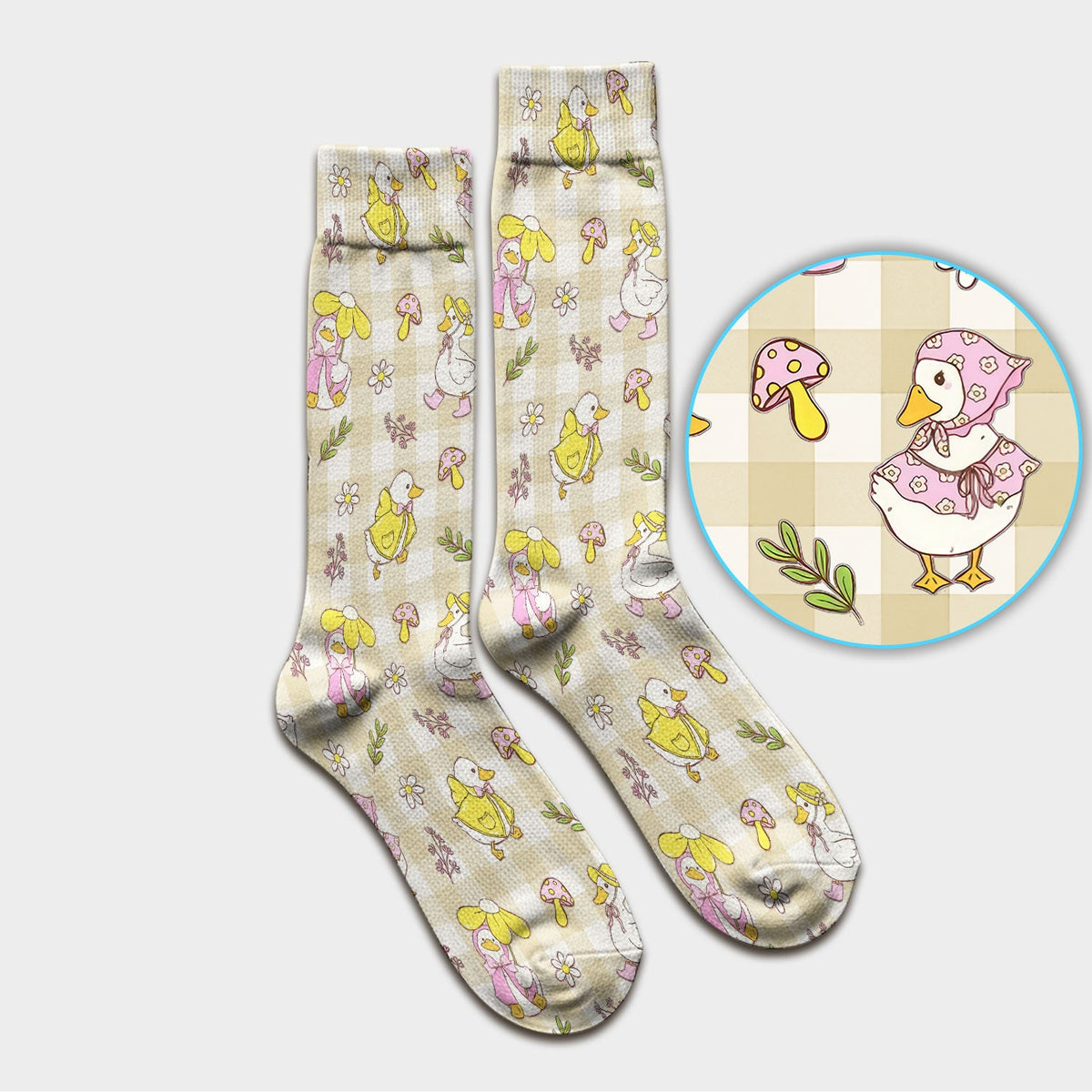 Duck Outfit Gingham Nurse Socks