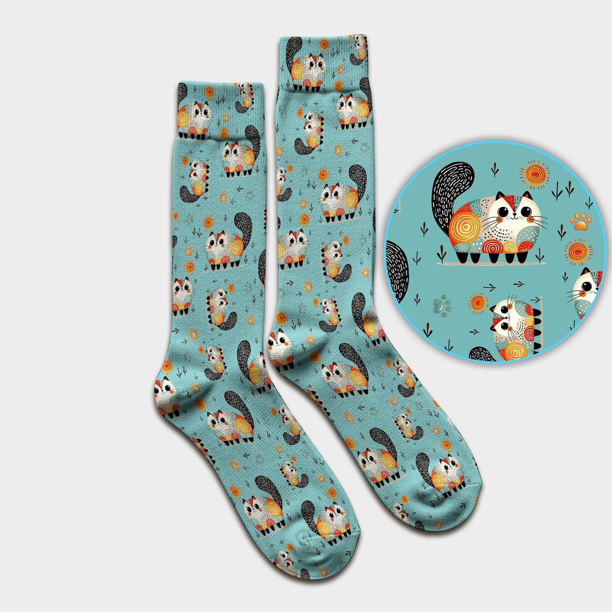 Playful Cat Illustration Medical Socks, Socks for Nurse Doctor