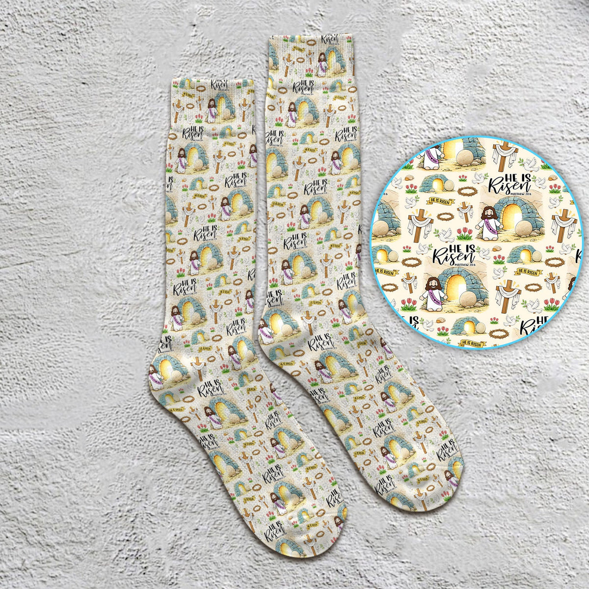 Easter He Is Risen Resurrection Nurse Socks