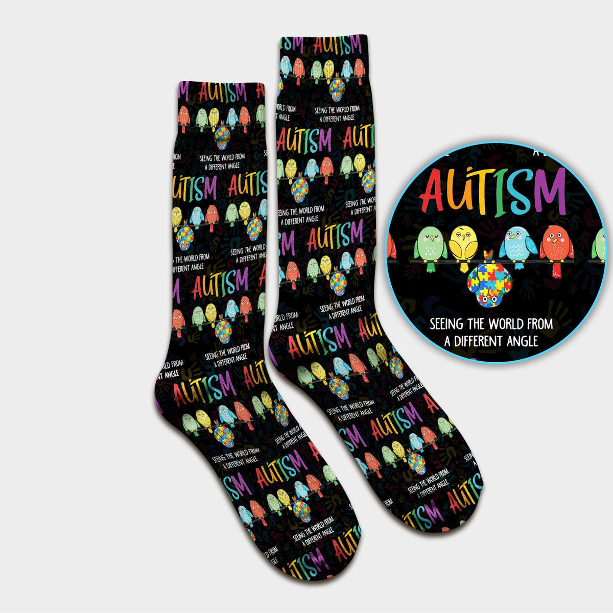 Autism Seeing The World From A Different Angle Nurse Socks