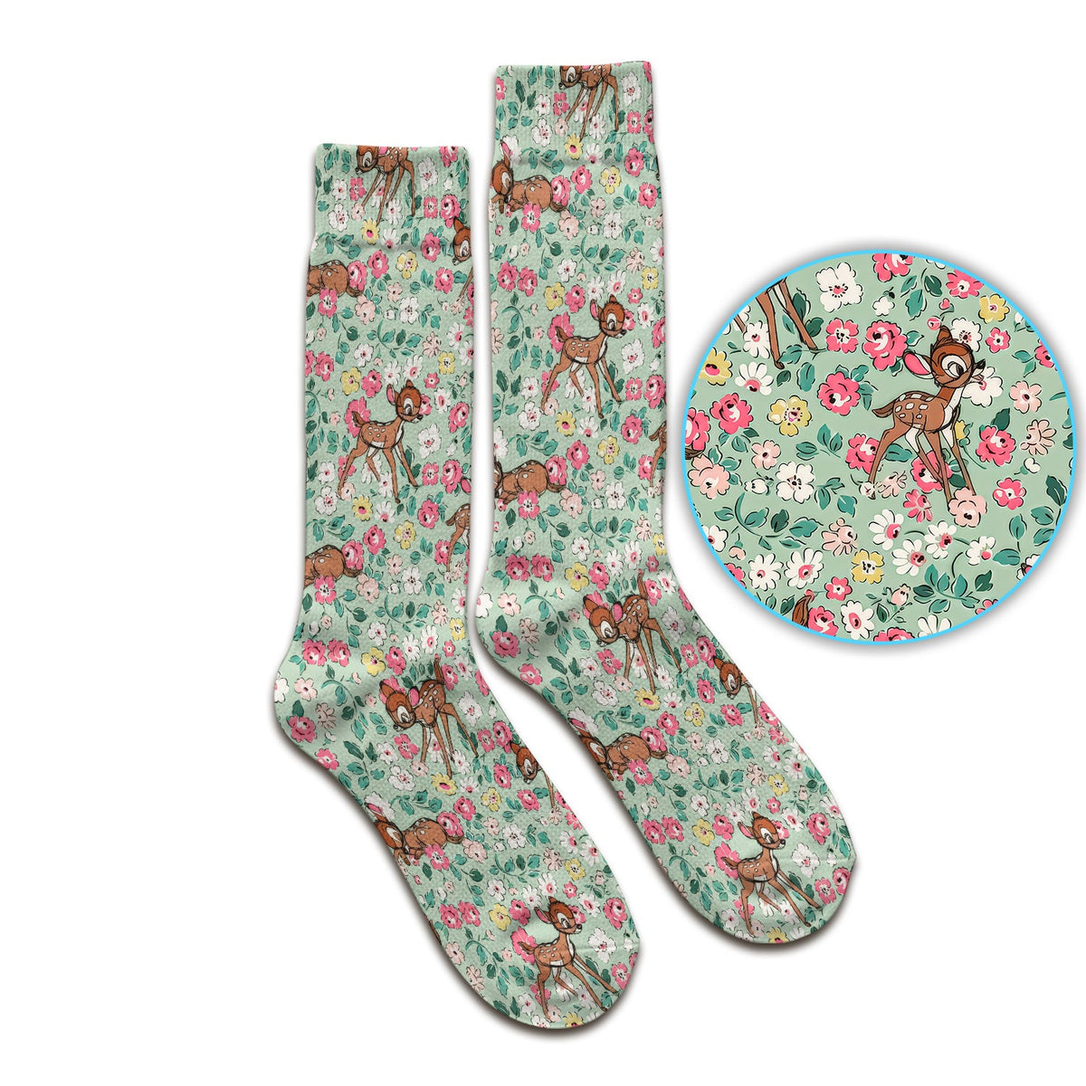 Cute Baby Deer Floral Nurse Socks