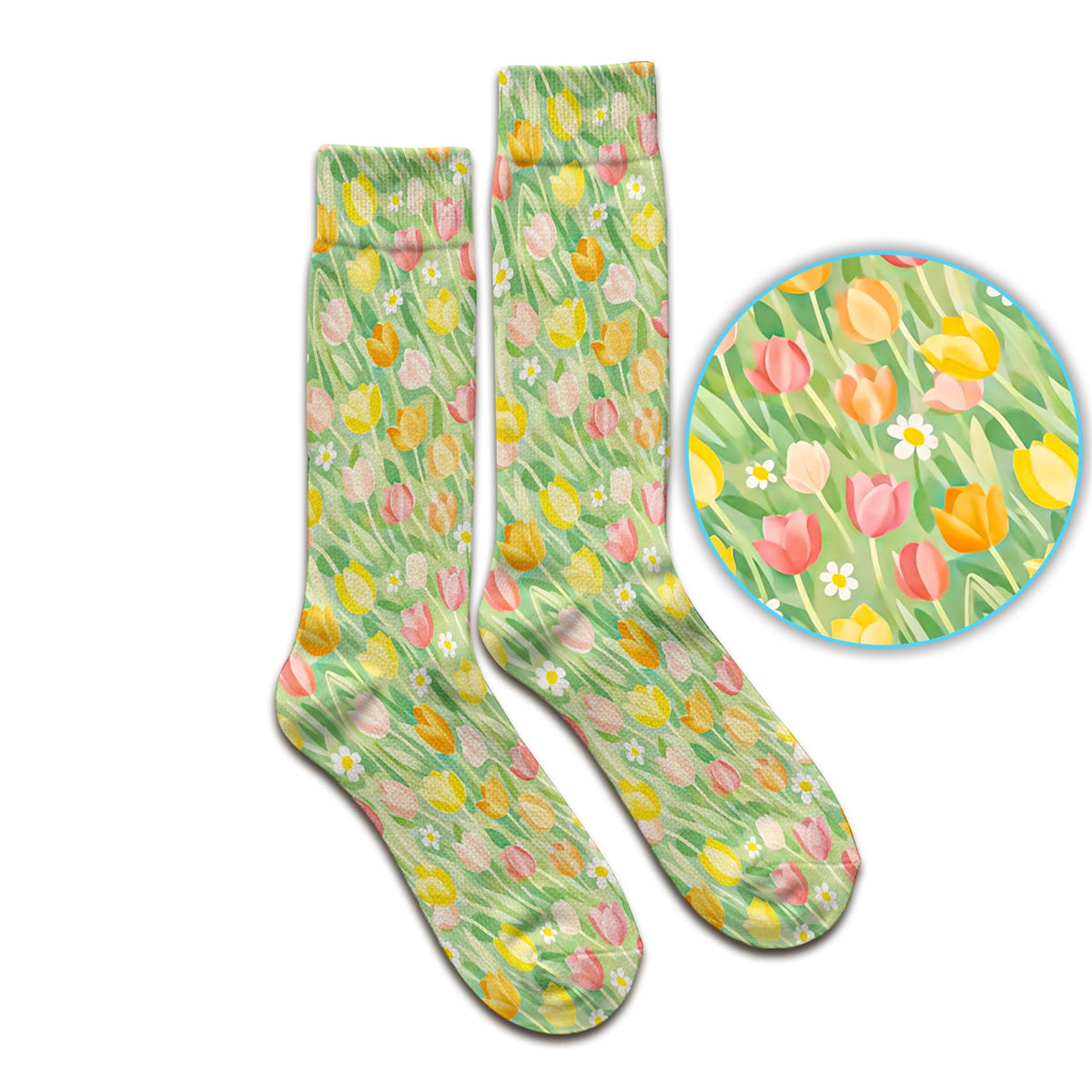 Cheerful Tulip Meadow Nurse Socks