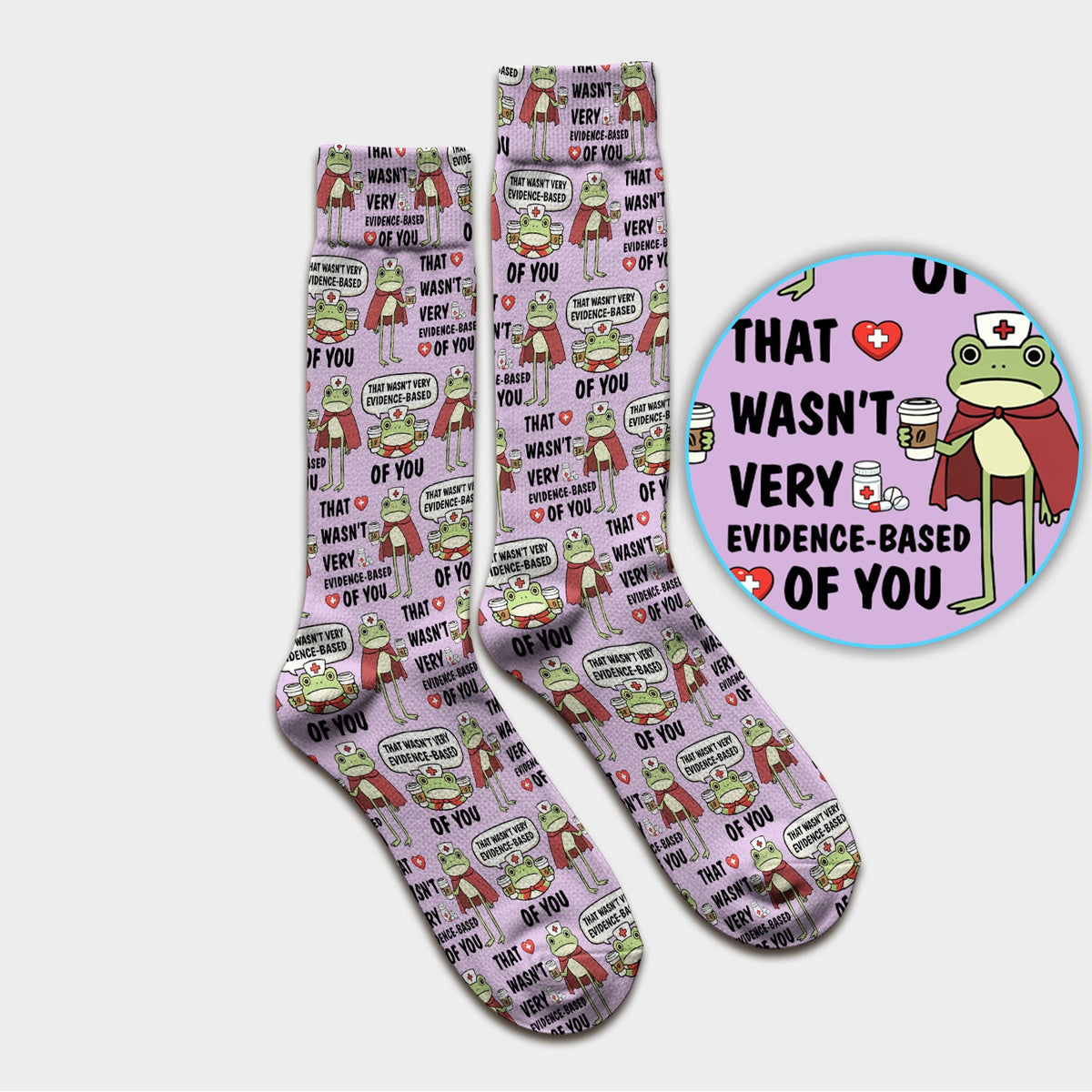 Frog Quote Nurse Socks