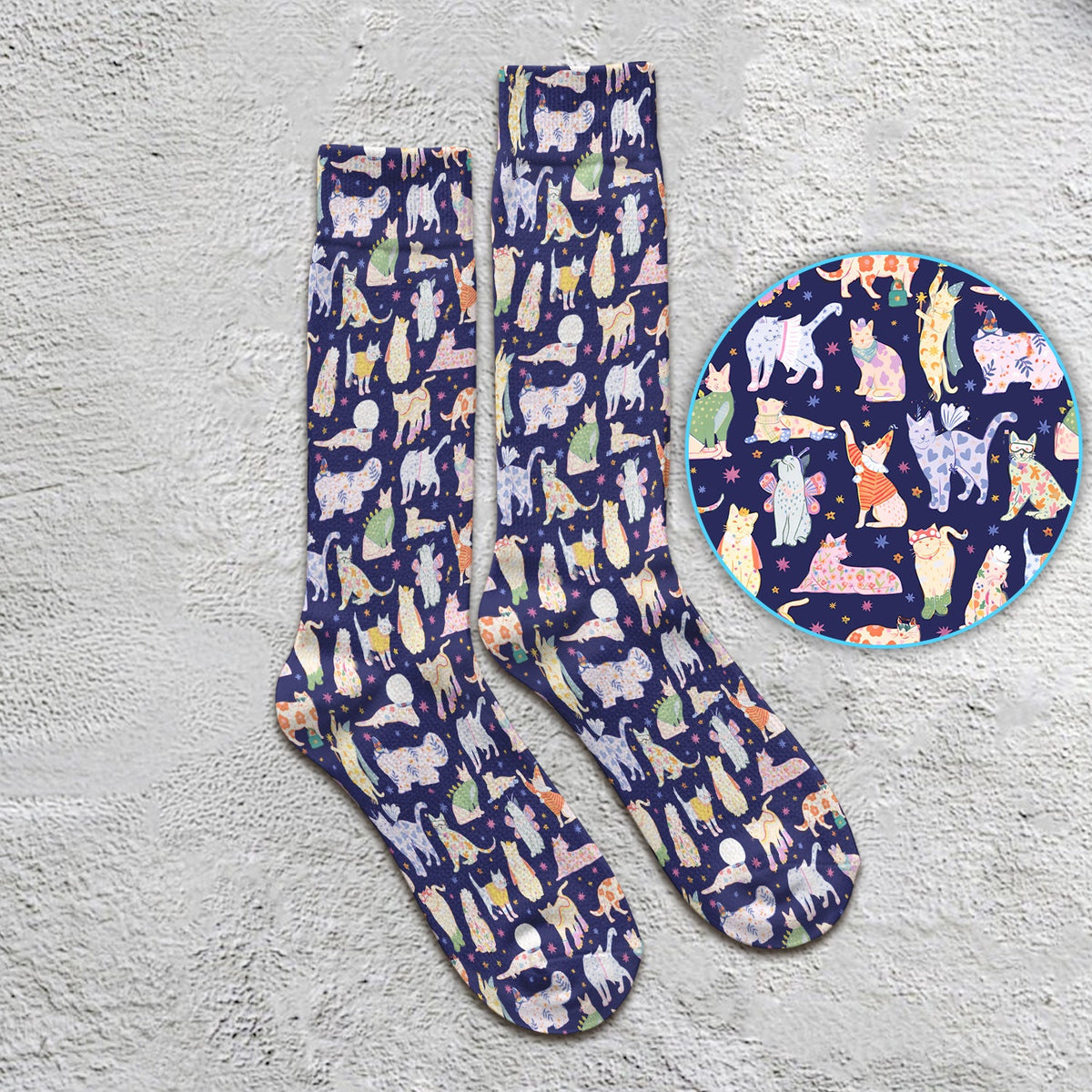 Colorful Cats Nurse Socks