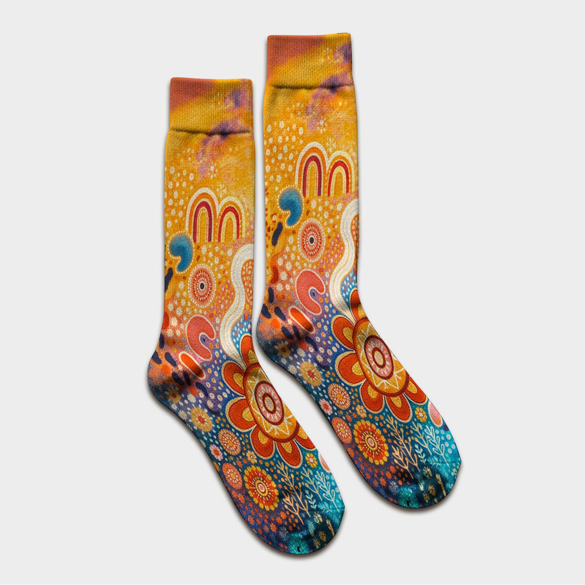 Australian Dot Art Boho Nurse Socks
