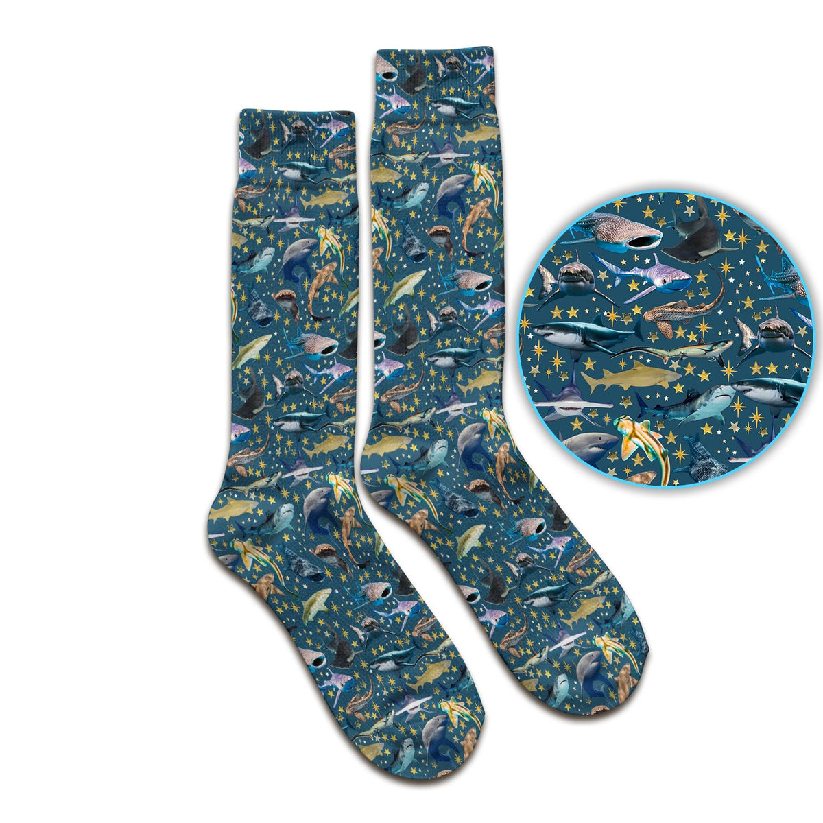 Colorful Shark Ocean Nurse Socks