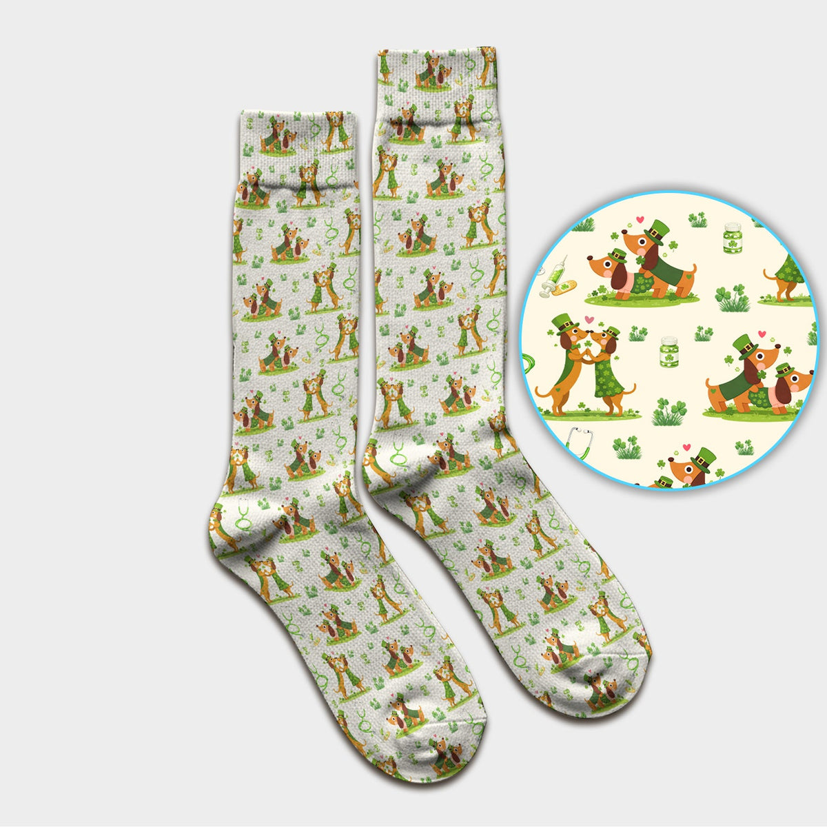 Valentine Dog Nurse Heart Socks