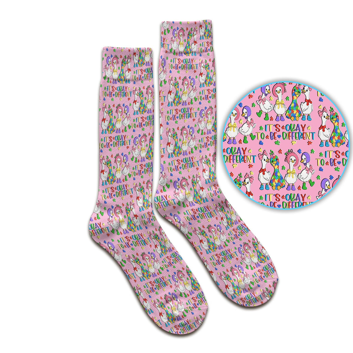 It's Okay To Be Different Duck Nurse Socks