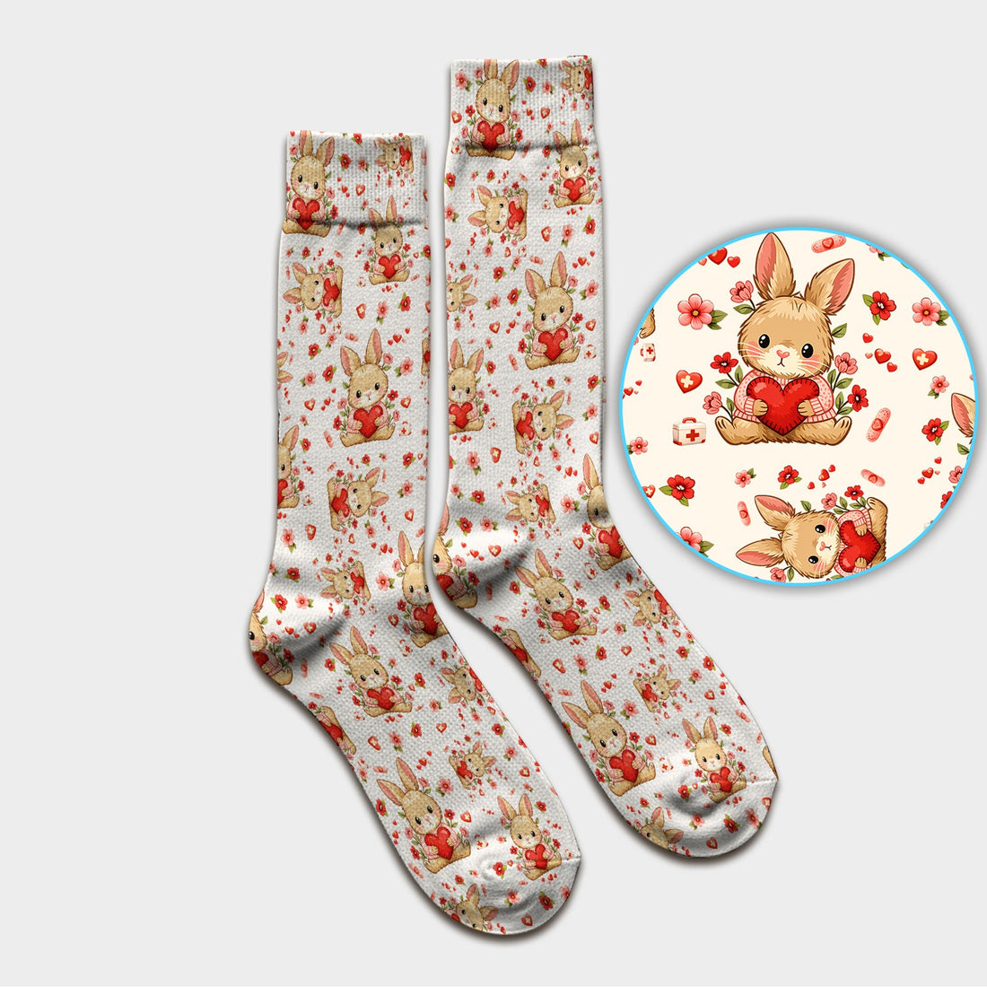 Adorable Bunny Easter Nurse Socks
