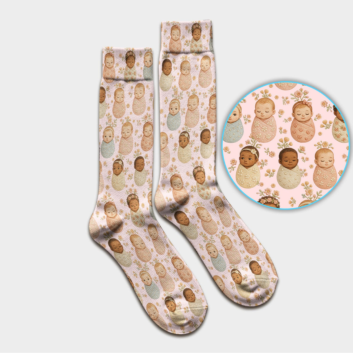 Sweet Newborn Baby Floral Nurse Socks